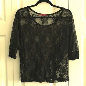 Julie's Closet Black Lace Top